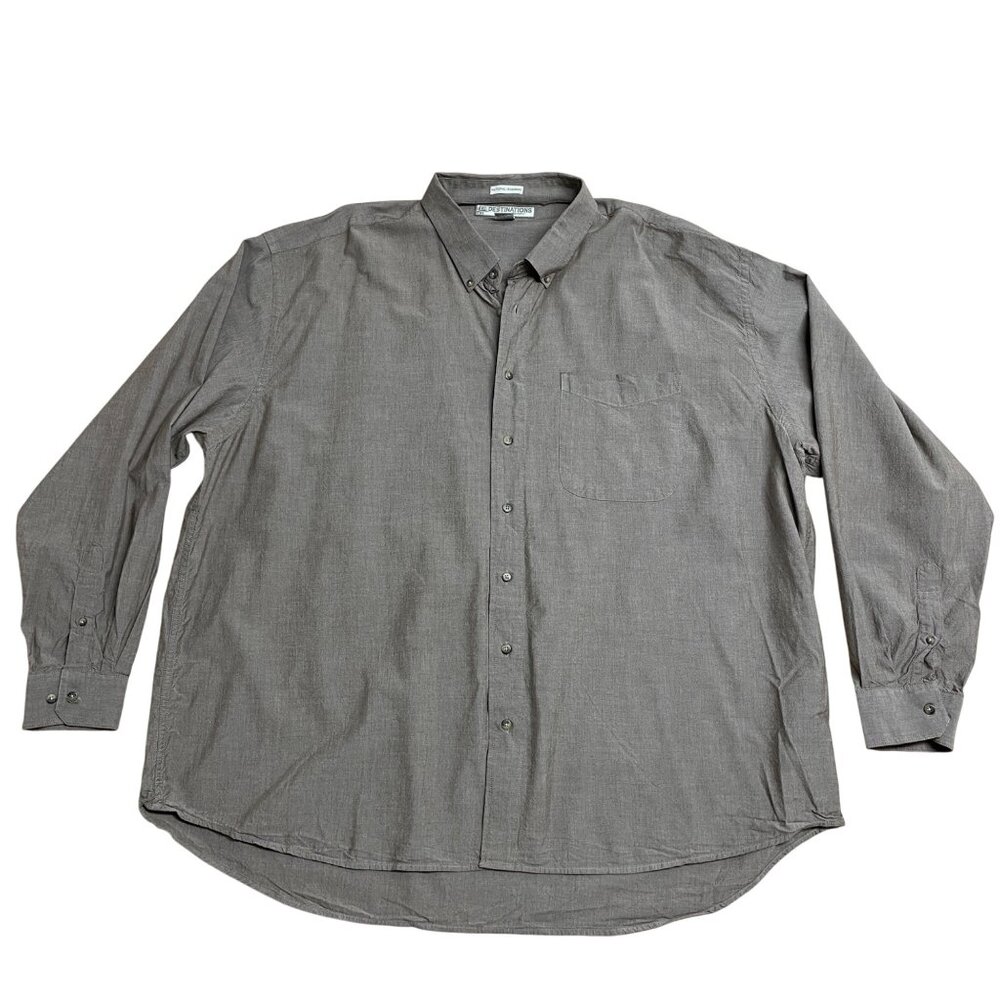 DESTINATIONS AMERICAN IDENTITY SHIRT COTTON BAMBOO BUTTON DOWN MENS 3XL BROWN